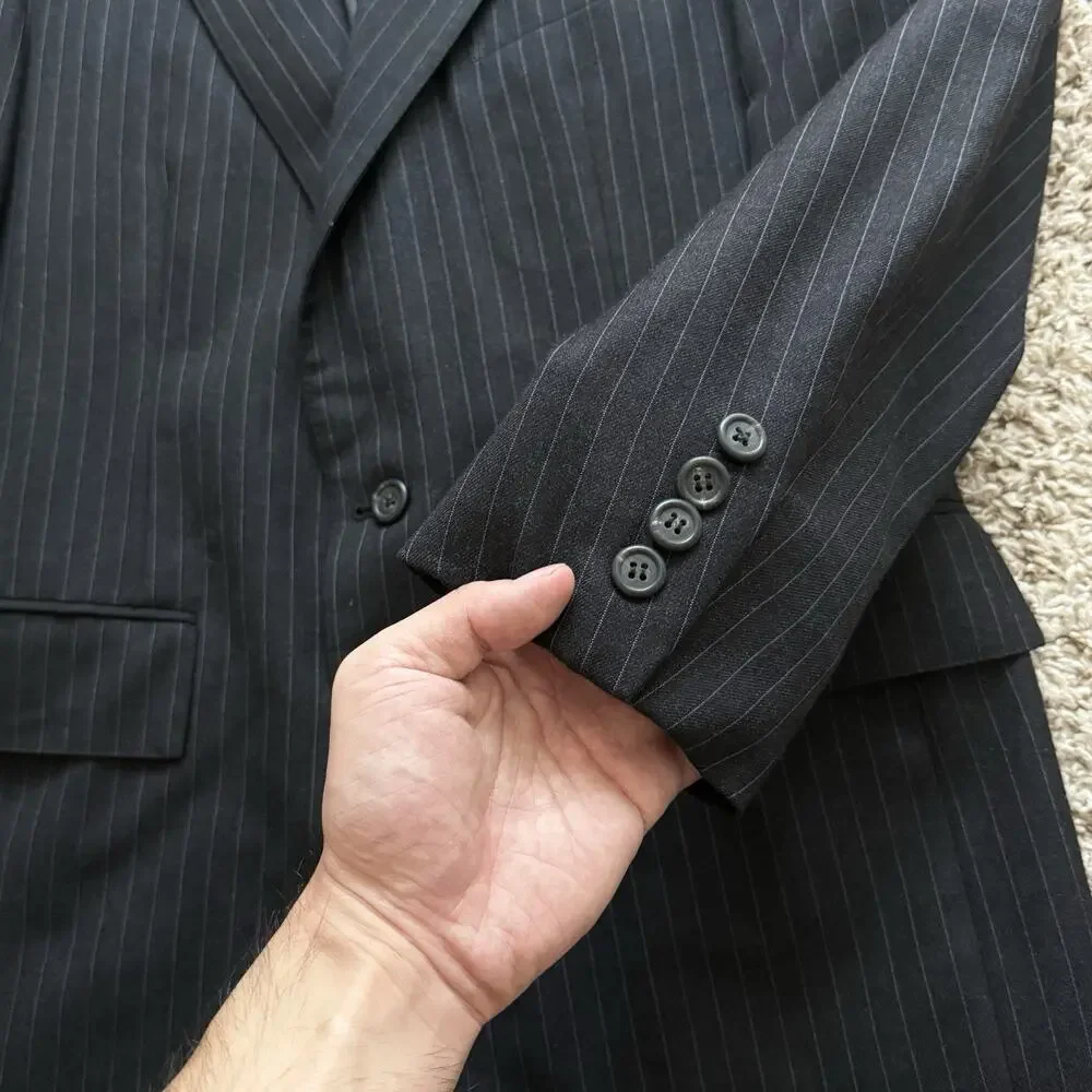 Vintage 80’s Polo Ralph Lauren Black Suit Jacket Wool Size 38R Union Made in USA
